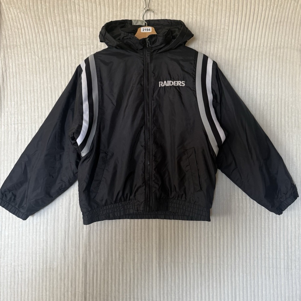Reebok Raiders Hooded Jacket Full Zip Kids Size Large 21" Bomber Puff Style